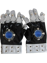 Reborn! Kokuyo Gang Cosplay Black PU Metal Gloves