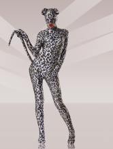 Gray Lycra Leopard Catsuits