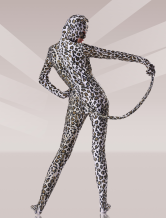 Gray Lycra Leopard Catsuits