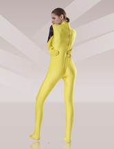 Black And Yellow Lycra Lace Unisex Zentai Suits