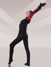 Black And Red Lycra Lace Zentai Catsuits