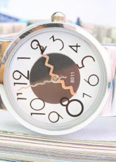 Attractive White Round Alloy Mechanical Stainless Steel Watches For Woman