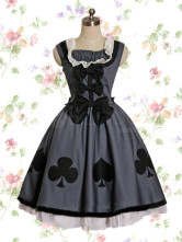 Robe de lolita gothique Coton Noire Grise Foncée