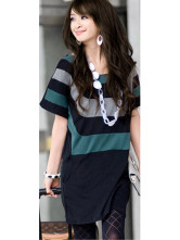 Elegant Blue Cotton Summer Maternity Skirt