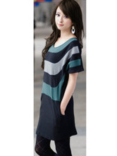 Elegant Blue Cotton Summer Maternity Skirt