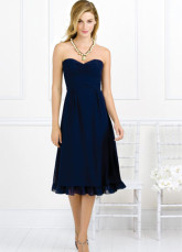 Fabulous Strapless Sweetheart Bow Chiffon Summer Cocktail Dress