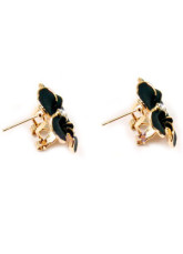 Belle Black or Boucles d'oreilles en alliage zircon fleur Femmes
