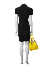 Robe Pour Femme Manche Courte Polyester Coton Noire Elégante 
