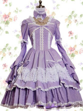 Robe classique de Lolita violette et bleue en coton 