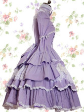 Robe classique de Lolita violette et bleue en coton 