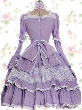 Robe classique de Lolita violette et bleue en coton 