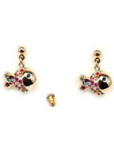 Cute poisson coloré alliage d'oreilles en argent zircon Pour Femmes