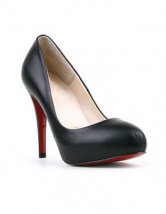 Quality Shoes on Quality 4 1 10   High Heel Black Pu Fashion Shoes   Milanoo Com
