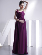 Burgundy Spaghetti Chiffon Satin Silk Evening Dress