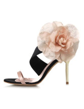 Romantique rose 3 1 / 2  "Sandales talon satin Fashon pour les femmes