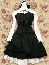 Cotton Black Strapless Gothic Lolita Dress