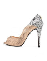 4 1/10'' High Heel Gorgeous Golden  Peep Toe PU Fashion Shoes