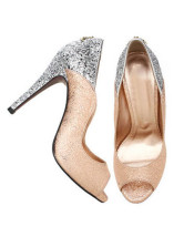 4 1/10'' High Heel Gorgeous Golden  Peep Toe PU Fashion Shoes