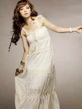 Spaghetti Bohême Modern Lace Dress Womens Maxi sandbeach