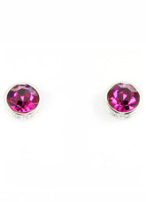 Attractive Fuchsia Boucles d'oreilles Argent alliage Zircon Pour Dame