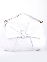 40*15*25cm White Sheep Leather Cotton Tote Handbag