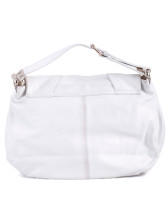 40*15*25cm White Sheep Leather Cotton Tote Handbag