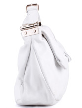 40*15*25cm White Sheep Leather Cotton Tote Handbag