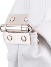 40*15*25cm White Sheep Leather Cotton Tote Handbag