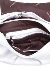 40*15*25cm White Sheep Leather Cotton Tote Handbag