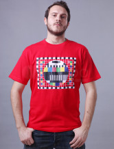 Coton uniques Rouge manchons d'impression col rond 100% à court Hommes T-shirt