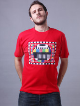 Coton uniques Rouge manchons d'impression col rond 100% à court Hommes T-shirt
