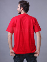 Coton uniques Rouge manchons d'impression col rond 100% à court Hommes T-shirt