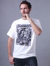 Confortable blanc col rond manches Impression courtes 100% coton pour hommes T-shirt