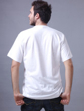 Confortable blanc col rond manches Impression courtes 100% coton pour hommes T-shirt