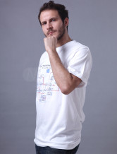 Great White Cotton manchons d'impression col rond 100% à court Hommes T-shirt