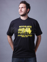 Fantastique noir col rond manches courtes 100% coton pour hommes T-shirt