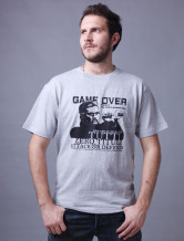 Coton gris clair manches courtes col rond 100% Hommes T-shirt