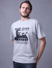 Coton gris clair manches courtes col rond 100% Hommes T-shirt