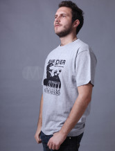 Coton gris clair manches courtes col rond 100% Hommes T-shirt