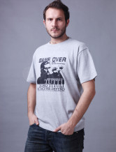 Coton gris clair manches courtes col rond 100% Hommes T-shirt