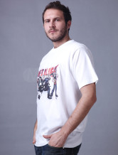Coton Soft White manches courtes col rond 100% Hommes T-shirt