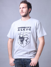 Confortable gris clair manches courtes col rond 100% coton T-shirt pour les hommes
