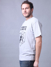 Confortable gris clair manches courtes col rond 100% coton T-shirt pour les hommes