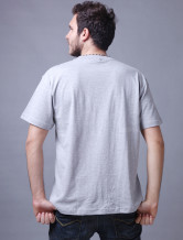 Confortable gris clair manches courtes col rond 100% coton T-shirt pour les hommes