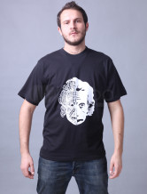Cool noir manches courtes col rond 100% coton T-shirt pour les hommes