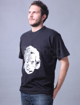 Cool noir manches courtes col rond 100% coton T-shirt pour les hommes