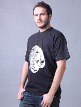 Cool noir manches courtes col rond 100% coton T-shirt pour les hommes