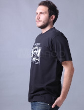 Attractive noir manches courtes col rond 100% coton T-shirt pour les hommes