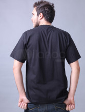 Manches courtes Noir col rond 100% coton T-shirt pour les hommes
