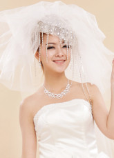 Wonderful superbe mariage Beige Tulle Quatre-Layer Bridal Veil